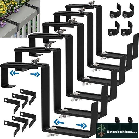 Adjustable Window Box Brackets (3 Pairs) Black
