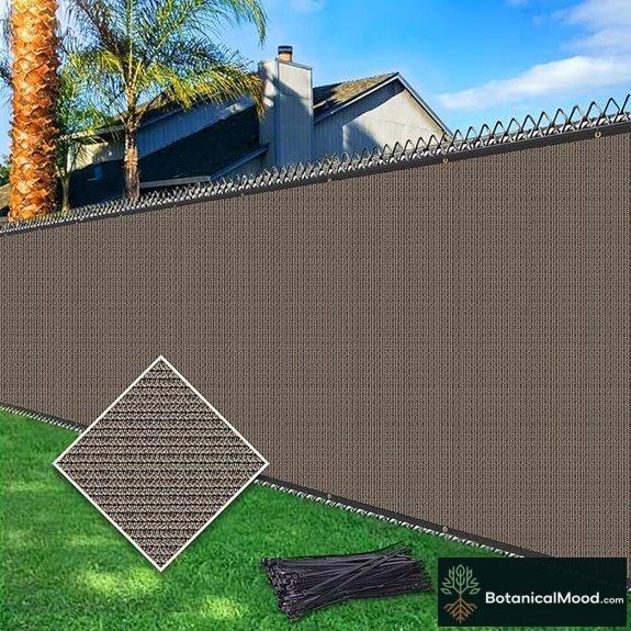 5ft x 50ft Privacy Fence Screen Brown Fabric