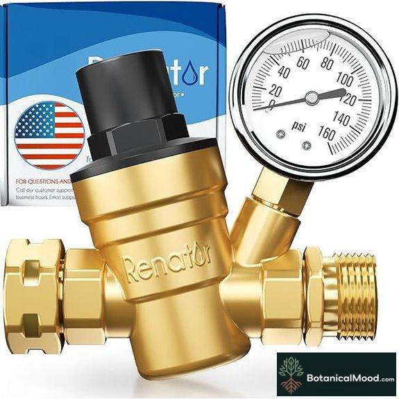 RV Water Pressure Regulator with Gauge for Camper