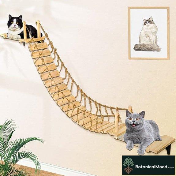 Calmbee Cat Wall Shelves: 70 Bridge Hammock Tree