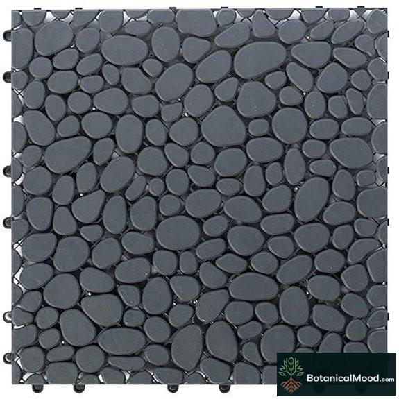 Interlocking Cobbled Stone Pathway Tiles (5-Pack)