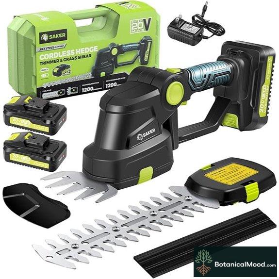 Saker 20V Cordless Hedge Trimmer with Batteries
