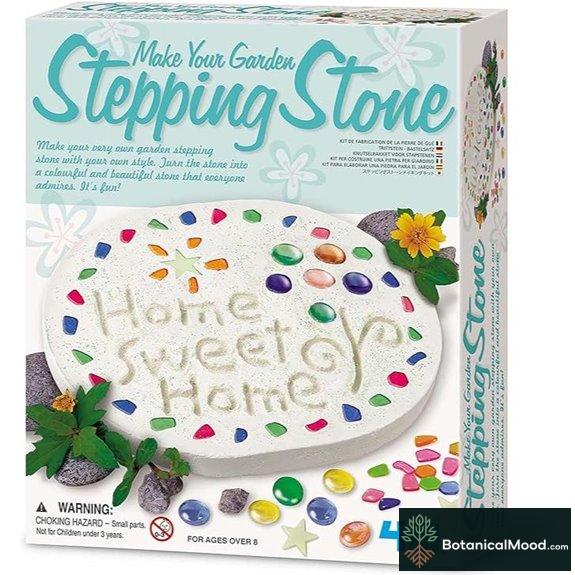 DIY Garden Stepping Stone Kit with Beads & Glitter