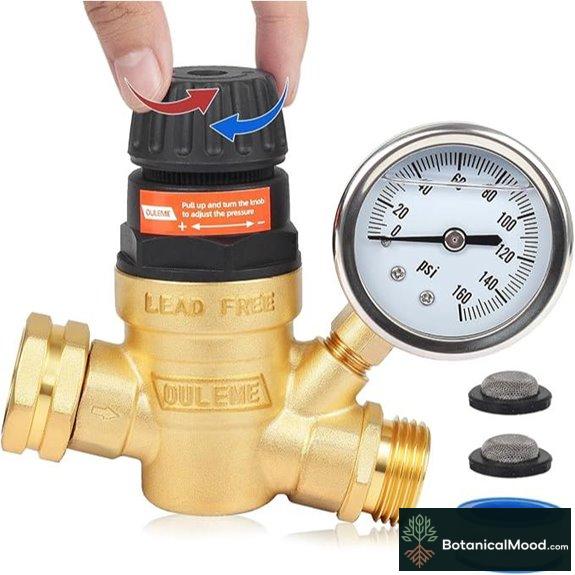 OULEME RV Water Pressure Regulator with Dual Filters