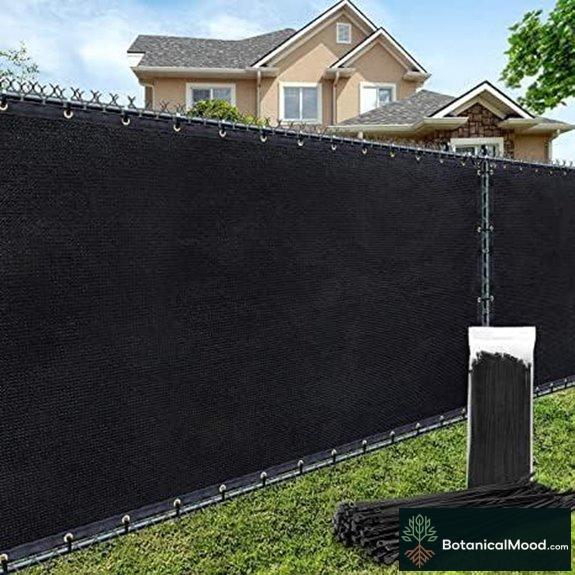 Heavy Duty Fence Privacy Screen 180GSM 6x50ft Black