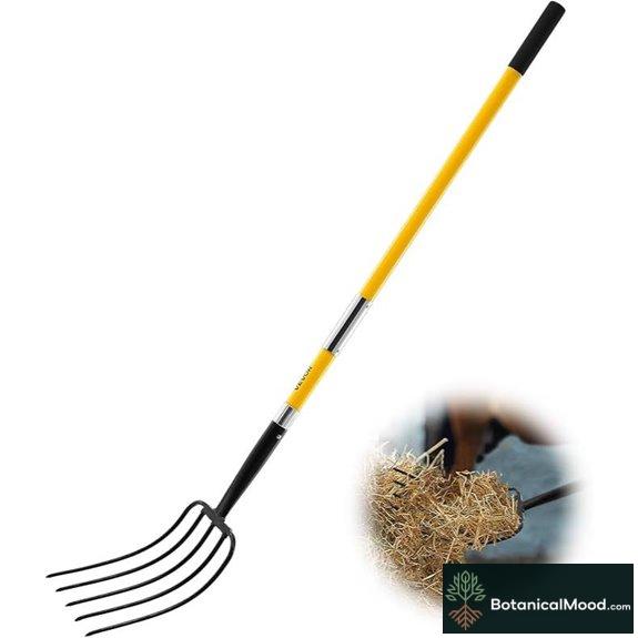 VEVOR Garden Fork 5-Tine with Fiberglass Handle