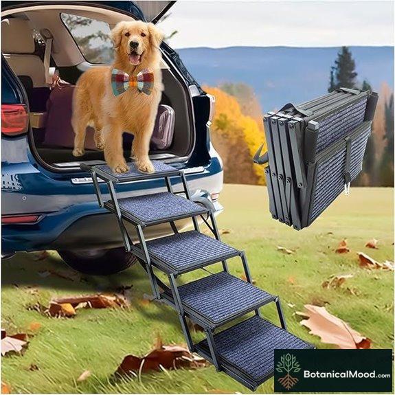 Dog Car Ramp with Non-Slip Surface Supports 250 lbs