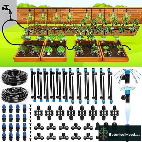 Bonviee 230ft Drip Irrigation System with Emitters