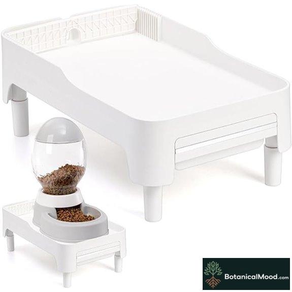 YOUEON Raised Pet Feeder Stand with Drawer