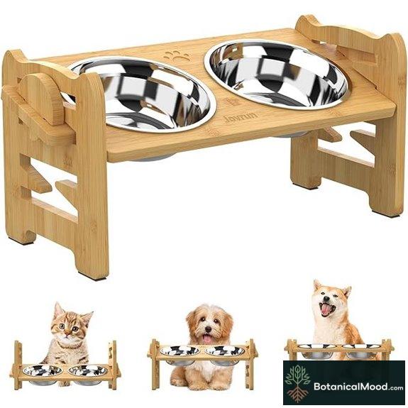 Jovrun Elevated Dog & Cat Bowls with Stainless Steel Trays