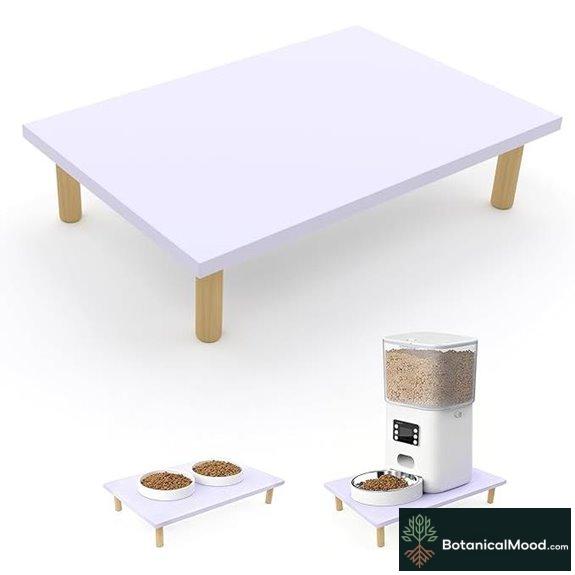 Wooden Elevated Cat Food Stand (11.8 x 7.9 in)