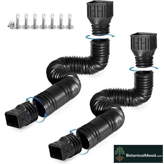 2 Pack Flexible Downspout Extensions 21-60 Inches