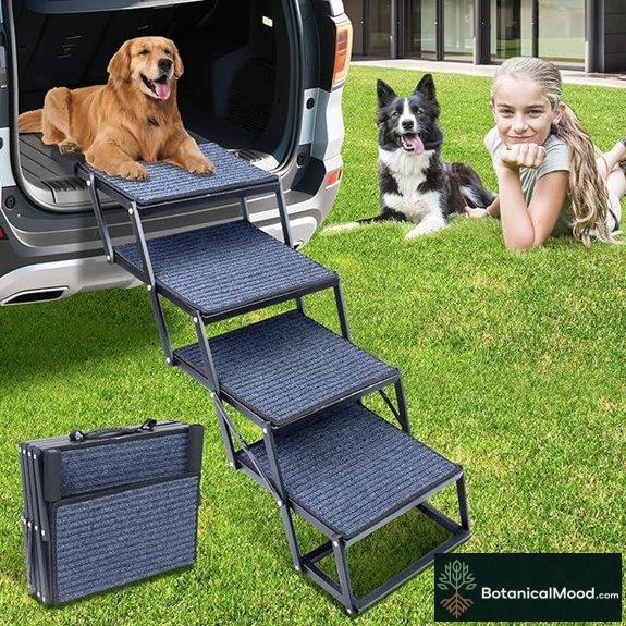Foldable Dog Car Stairs Supports 250 LBS