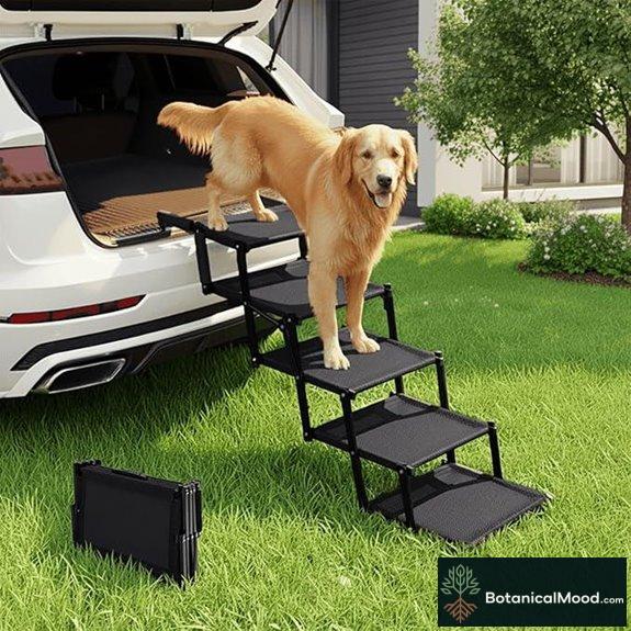 Oiilores Foldable Dog Stairs for Large Dogs