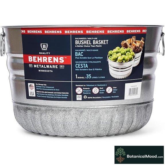 Behrens Galvanized Bushel Basket (1 Bushel)