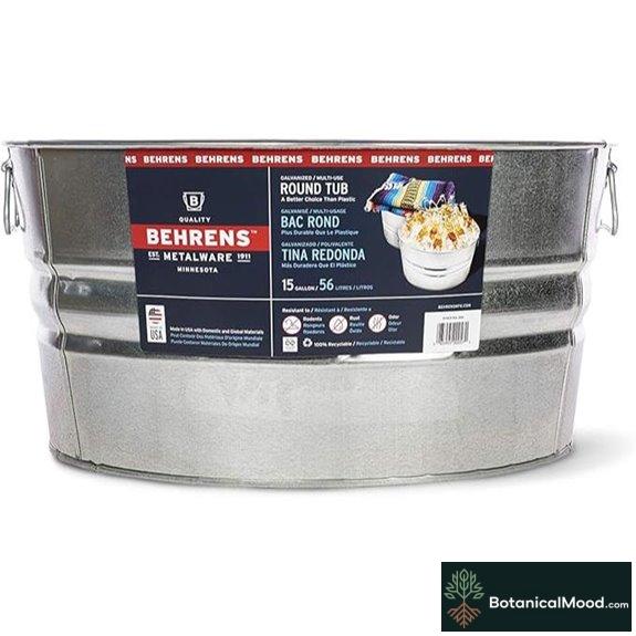 Behrens 2GS 15 Gallon Round Galvanized Steel Tub
