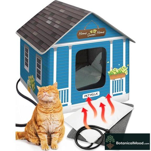 heated cat house with doors
