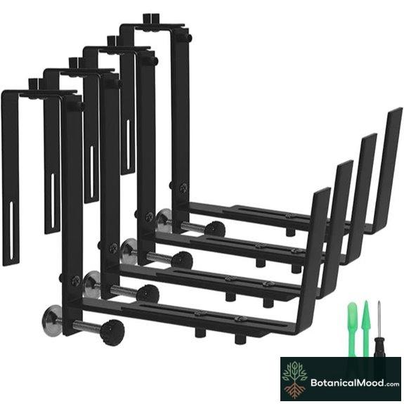 Adjustable Heavy-Duty Window Box Brackets 4-Pack