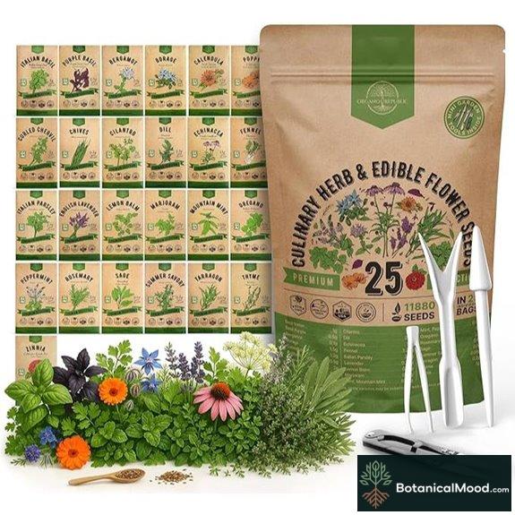 25 Culinary Herbs & Edible Flower Seeds