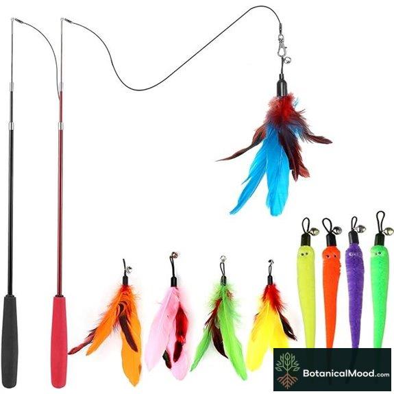 interactive feather wand toys