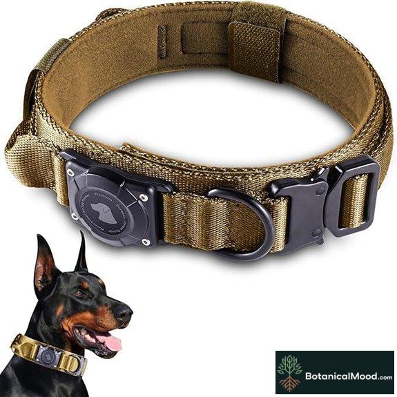 Waterproof AirTag Dog Collar with Holder (Khaki L)