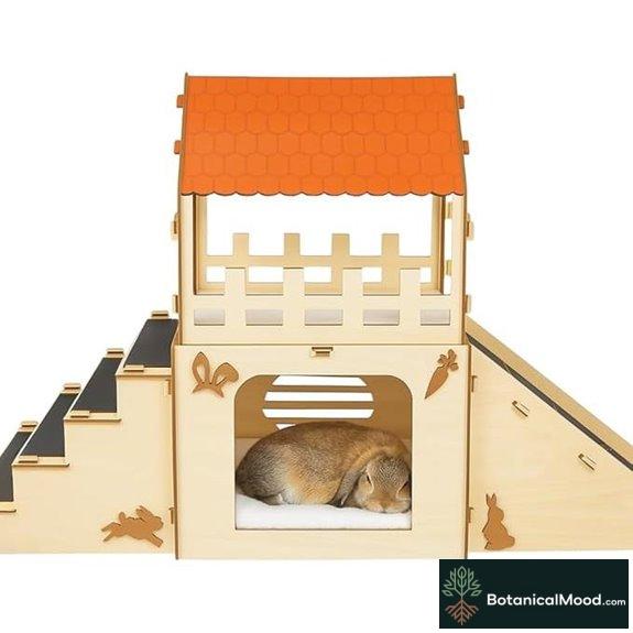 OtterPets Large Bunny Hideout with Fleece Mats