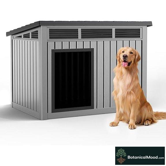 Insulated Weatherproof Dog House for Large Dogs