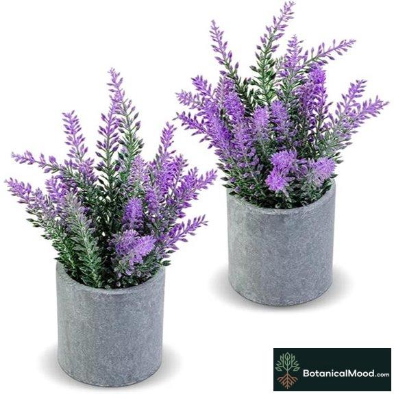 CADNLY Artificial Lavender Plant in Pots (2 Pack)