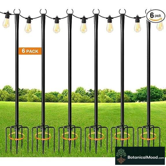 MuliVid 6 Pack 9FT String Light Poles