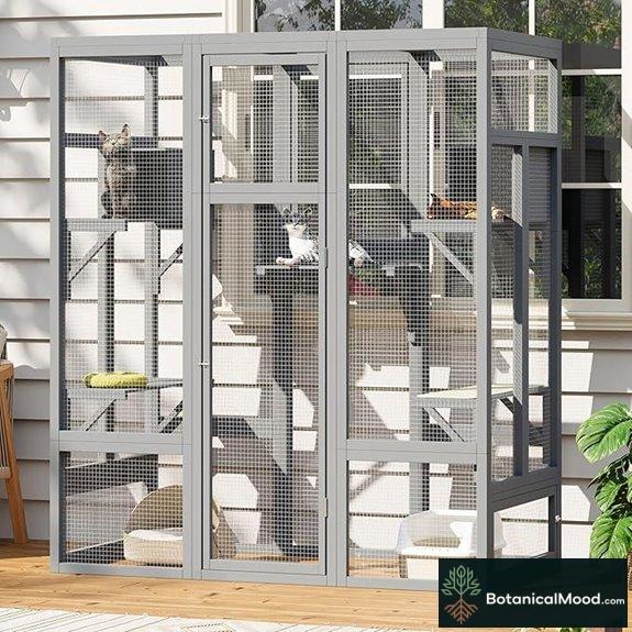 70.2 Outdoor Cat Enclosure for Multiple Cats Grey