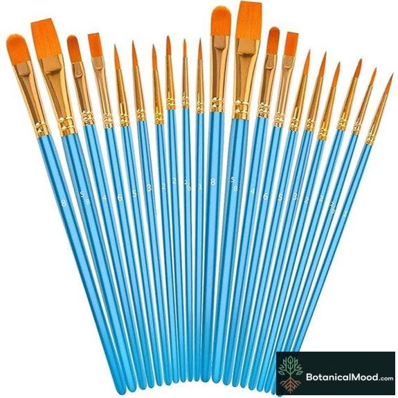 Soucolor Acrylic Paint Brushes Set – 20 Pcs Multisurface