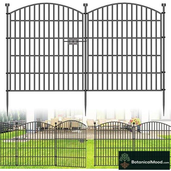10-Panel Garden Fence with Gate No-Dig Yard Barrier