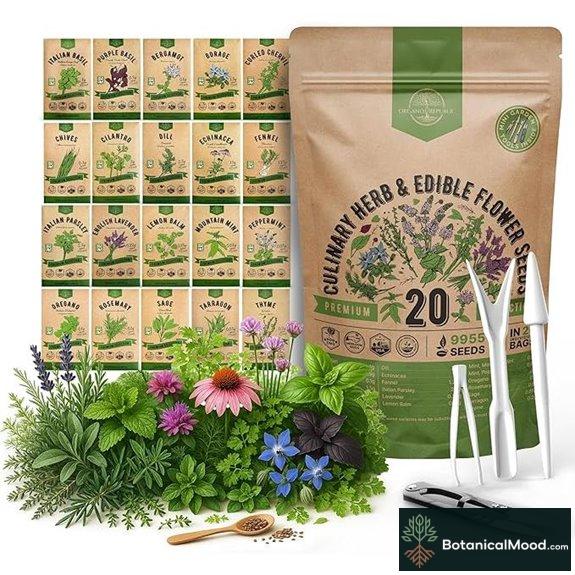 20 Herb & Flower Seed Pack Non-GMO