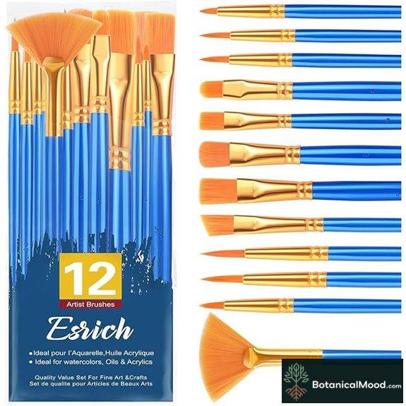 ESRICH Paint Brushes Set 12 Nylon Hair Brushes