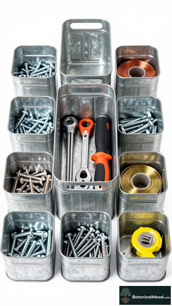 organize with galvanized bins