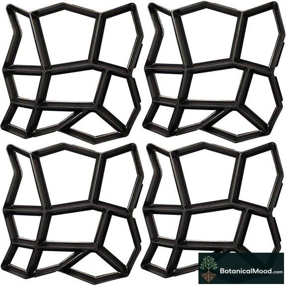 Concrete Molds and Forms for Walkway Paving (4 Packs)