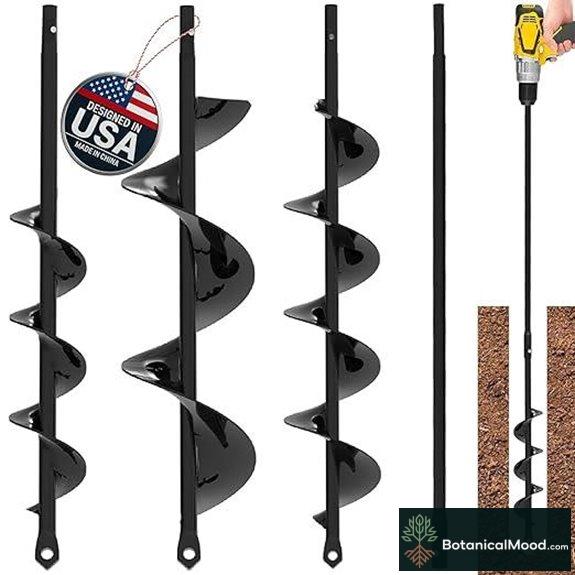 Auger Drill Bit 3-Pack for Planting