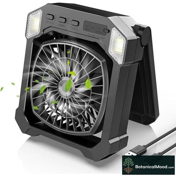Camping Fan Battery & Solar Powered
