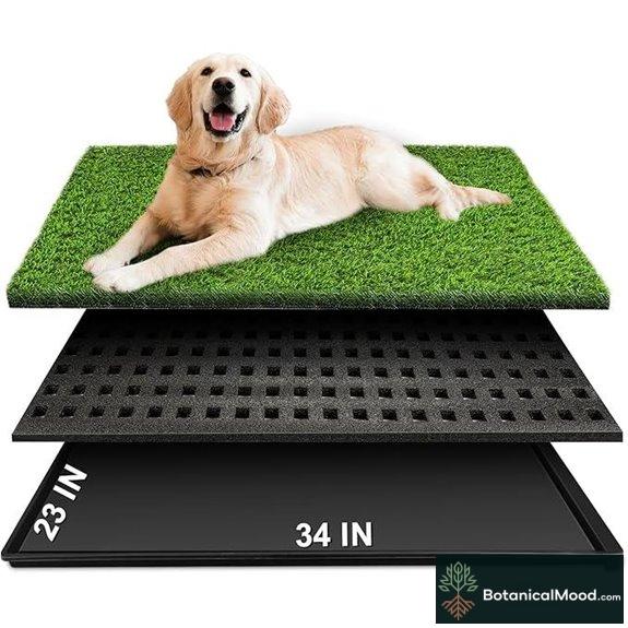 Dog Grass Pad with Tray Portable Indoor/Outdoor Potty