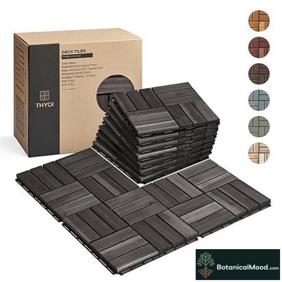 10 Pcs Premium Deck Tiles for All Weather Outdoor Flooring