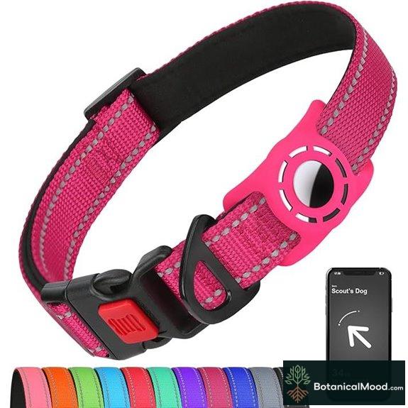 AirTag Dog Collar with Holder - Reflective Adjustable