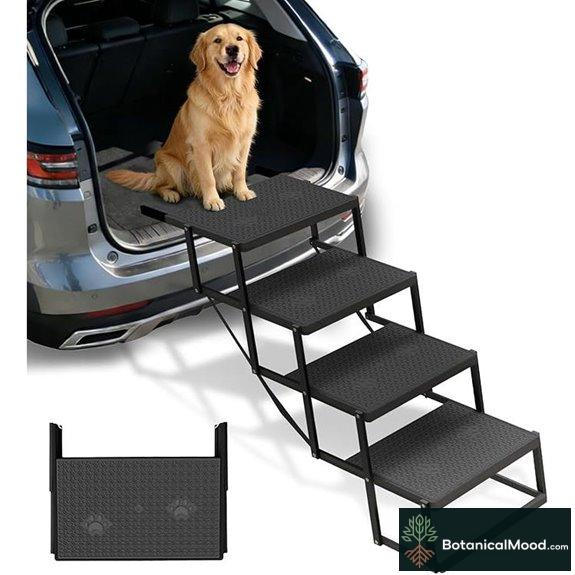 Foldable Non-Slip Dog Car Steps with 4 Ramps