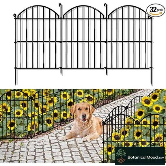 Garden Fence 34ft x 23in: Rustproof Arched Edging Border Fence