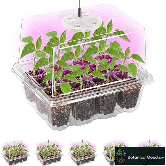 Bonviee 5 Pack Seed Starter Trays with Grow Light