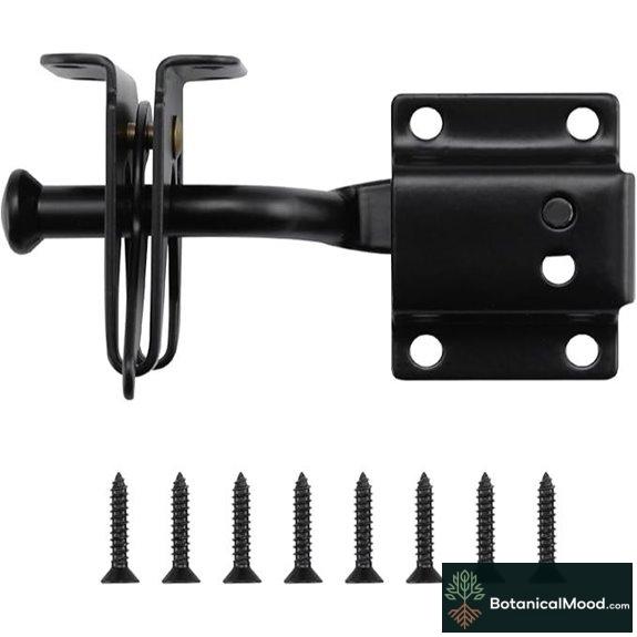 WellMade Self-Locking Gate Latch for Fences (Black)