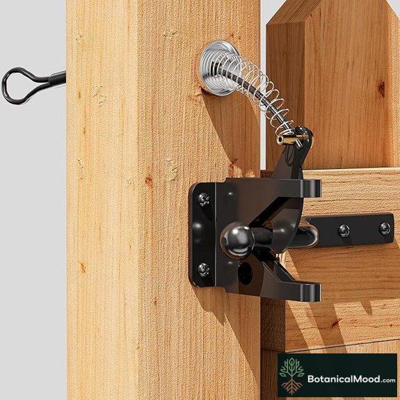 Skysen Self-Locking Fence Gate Latch with Spring Cable