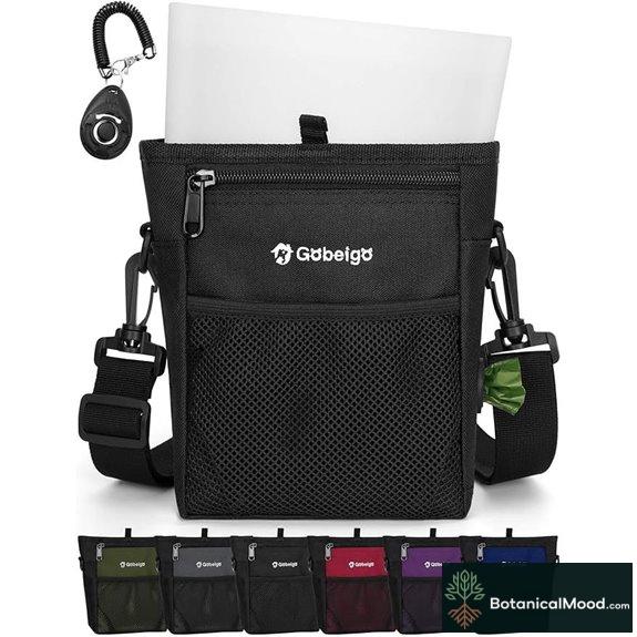 Gobeigo Dog Treat Pouch with Silicone Bag (Black)
