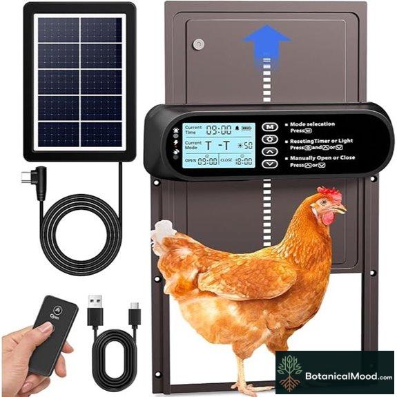 Solar Powered Automatic Chicken Coop Door with Timer