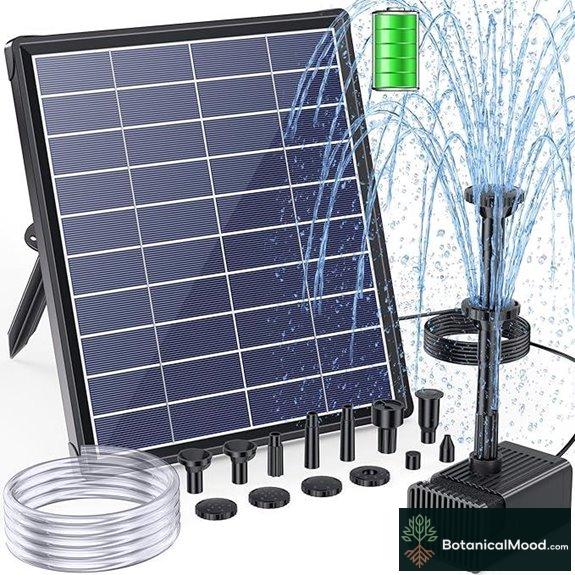 POPOSOAP Solar Fountain Pump with Battery Backup