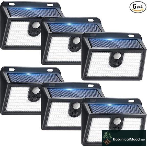 Solar Motion Sensor Outdoor Lights with 3 Modes (6 Pack)